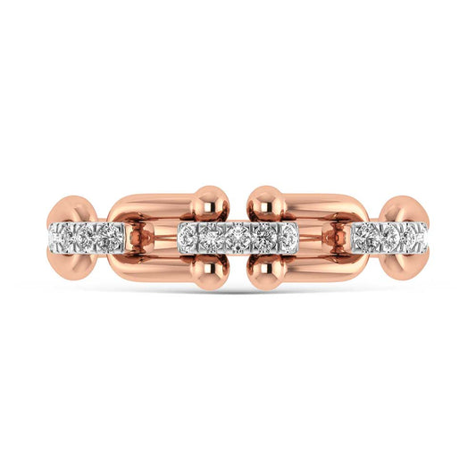14K Rose Gold Diamond 1/10 Ct.Tw. Fashion Ring