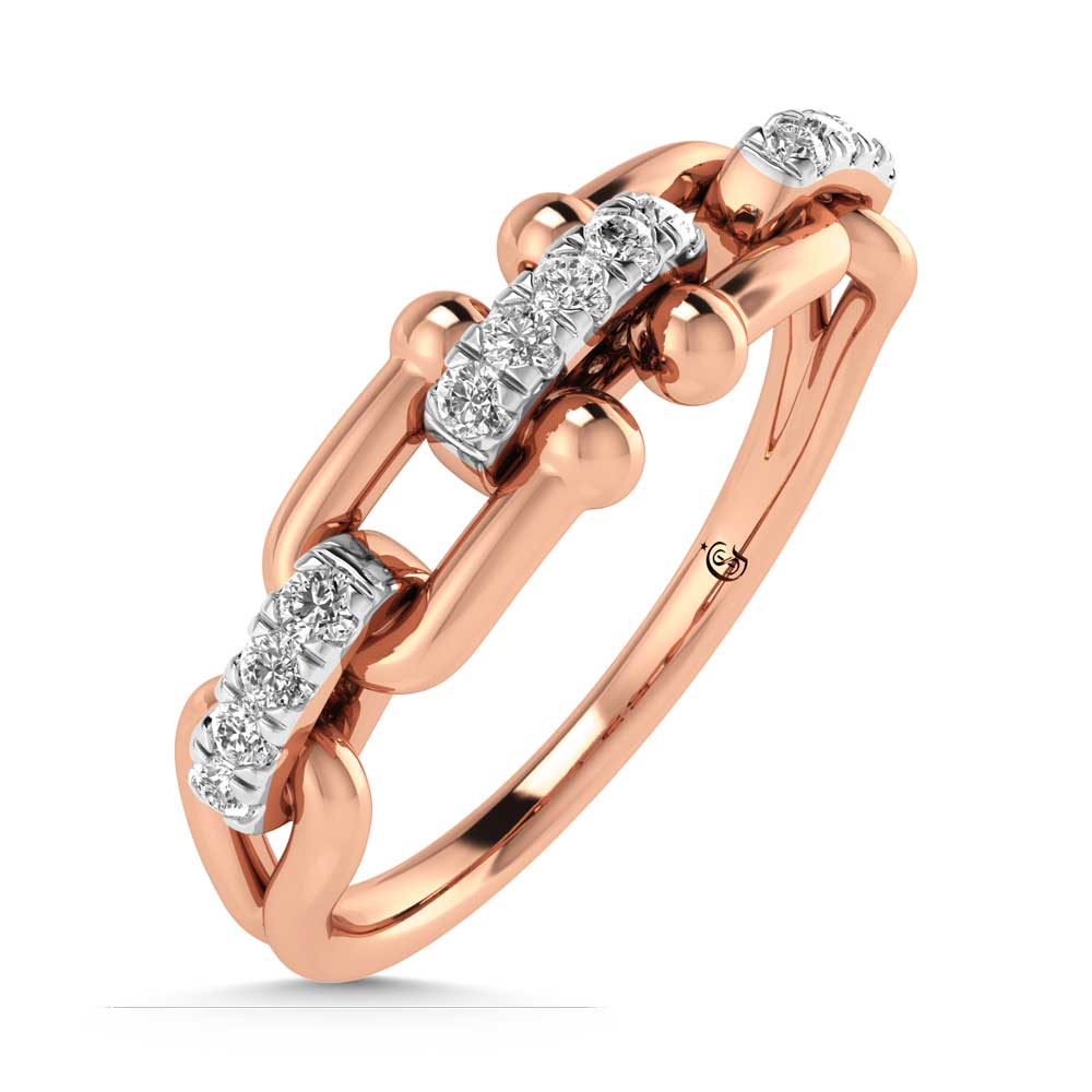 14K Rose Gold Diamond 1/10 Ct.Tw. Fashion Ring