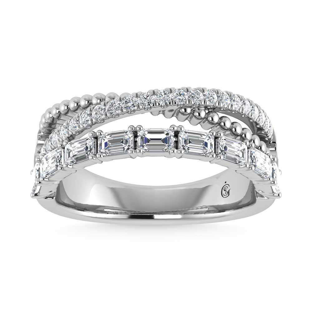 14K White Gold Diamond 1 1/5 Ct.Tw. Fashion Ring