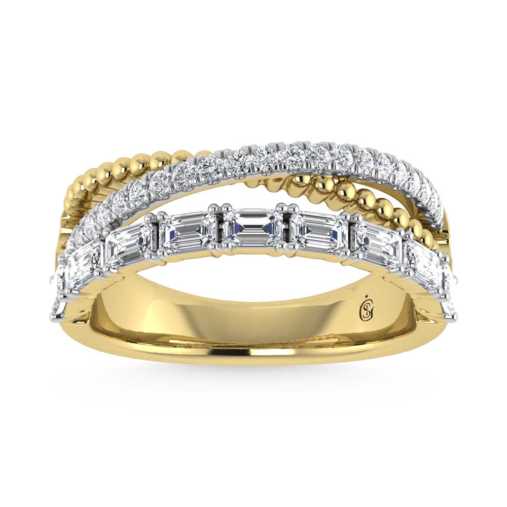 14K Yellow Gold Diamond 1 1/5 Ct.Tw. Fashion Ring