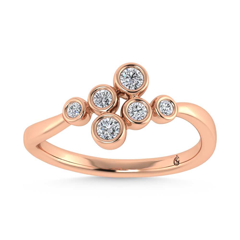 14K Rose Gold Diamond 1/5 Ct.Tw. Fashion Ring