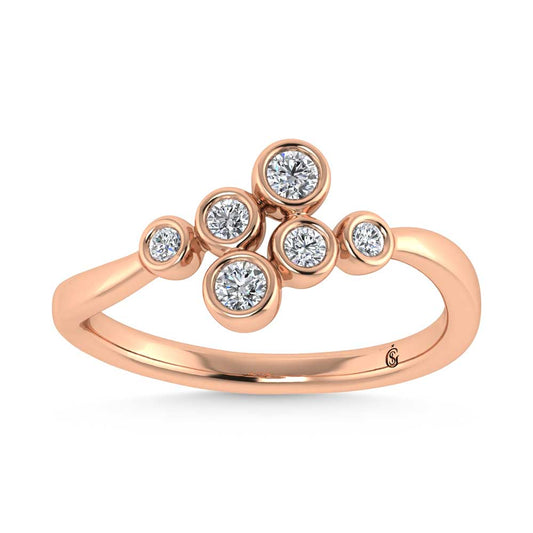 14K Rose Gold Diamond 1/5 Ct.Tw. Fashion Ring