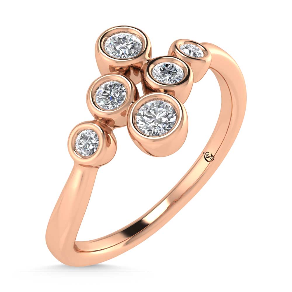 14K Rose Gold Diamond 1/5 Ct.Tw. Fashion Ring