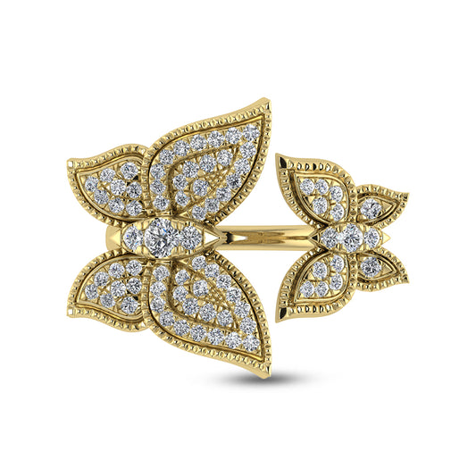 14K Yellow Gold Diamond 5/8 Ct.Tw. Fashion Ring