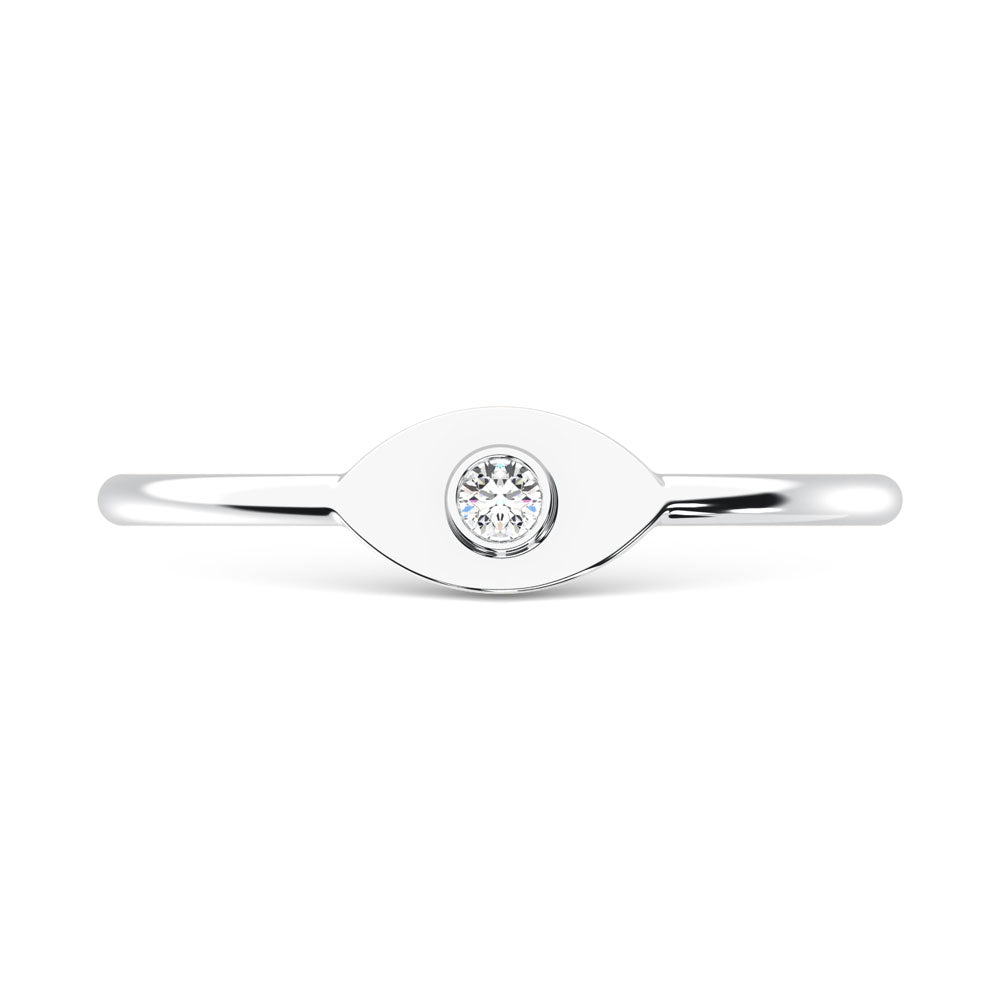 14K White Gold  Diamond 1/50 Ct.Tw. Fashion Ring