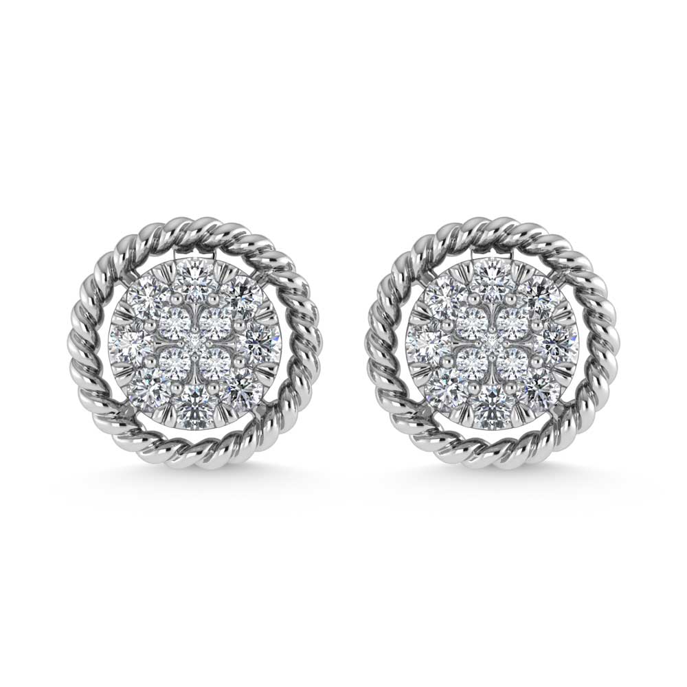14K White Gold Diamond 1/5 Ct.Tw. Fashion Earrings