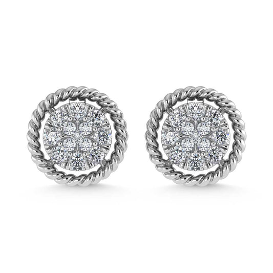 14K White Gold Diamond 1/5 Ct.Tw. Fashion Earrings