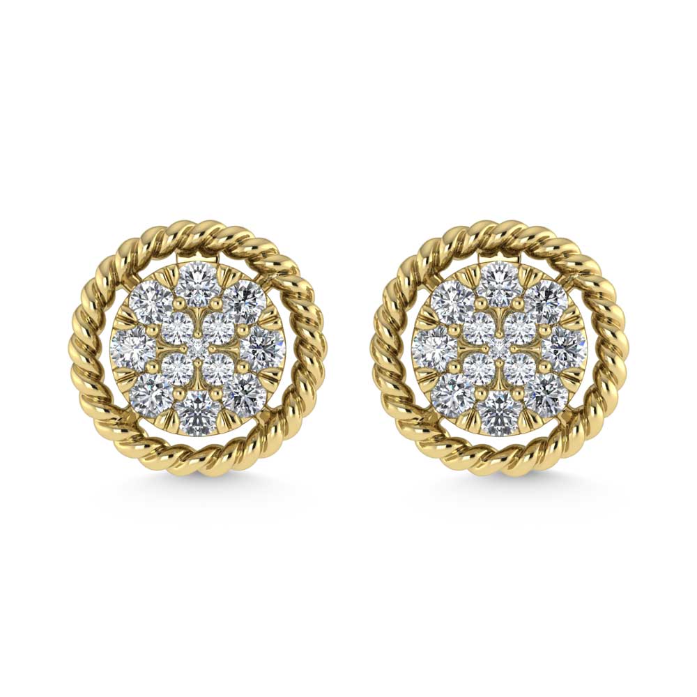 14K Yellow Gold Diamond 1/5 Ct.Tw. Fashion Earrings