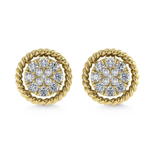 14K Yellow Gold Diamond 1/5 Ct.Tw. Fashion Earrings