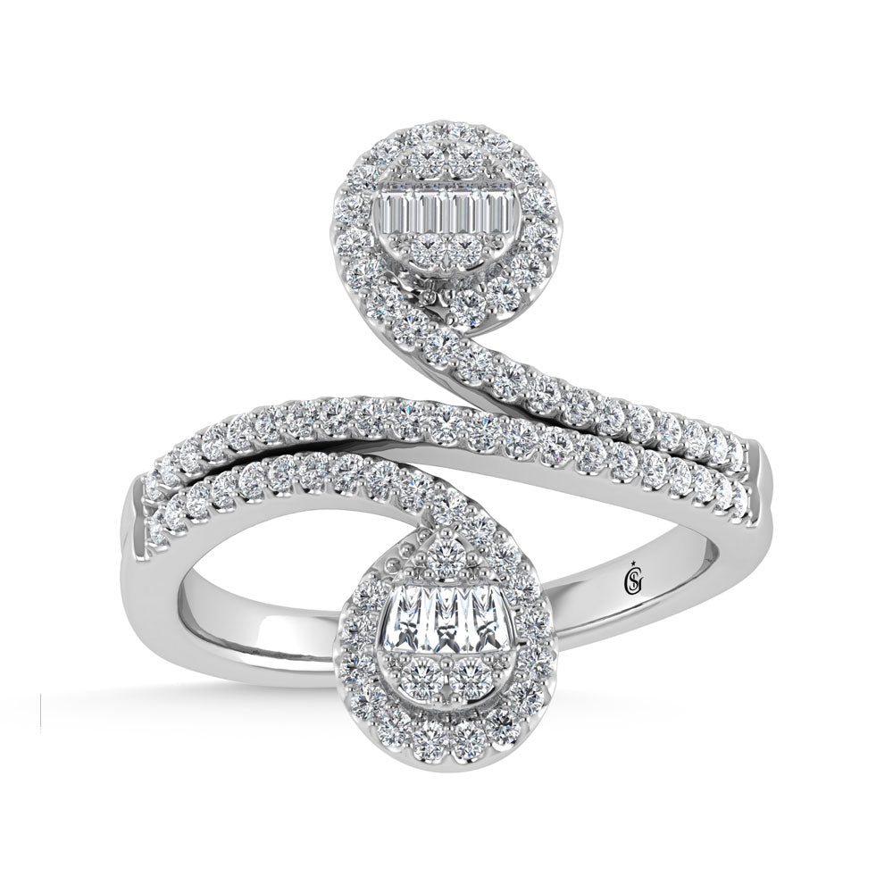 14K White Gold 1/2 Ct.Tw. Diamond Fashion Ring