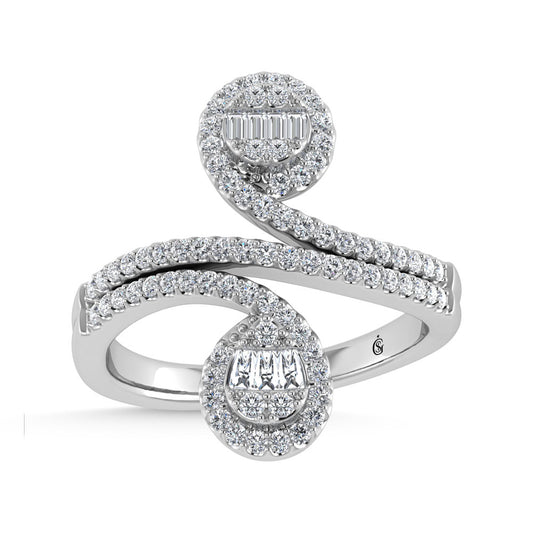 14K White Gold 1/2 Ct.Tw. Diamond Fashion Ring