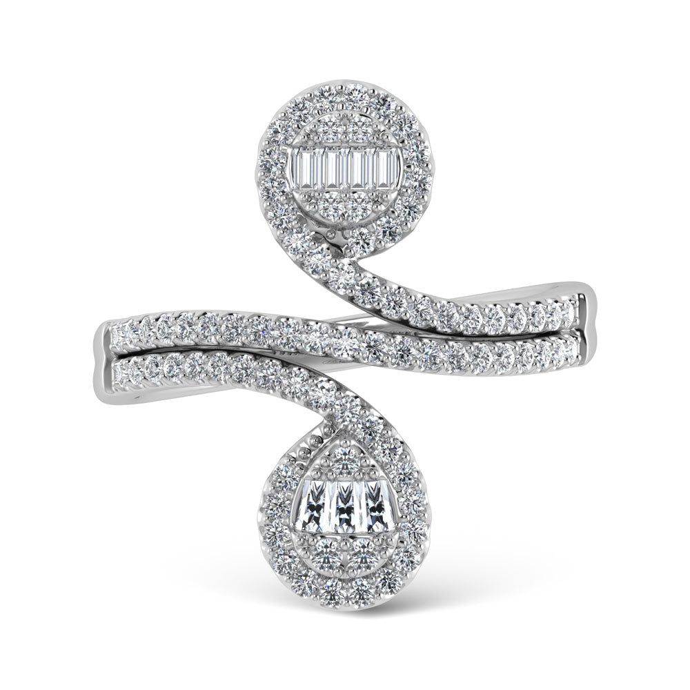 14K White Gold 1/2 Ct.Tw. Diamond Fashion Ring