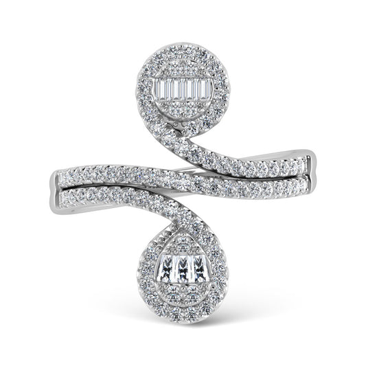 14K White Gold 1/2 Ct.Tw. Diamond Fashion Ring