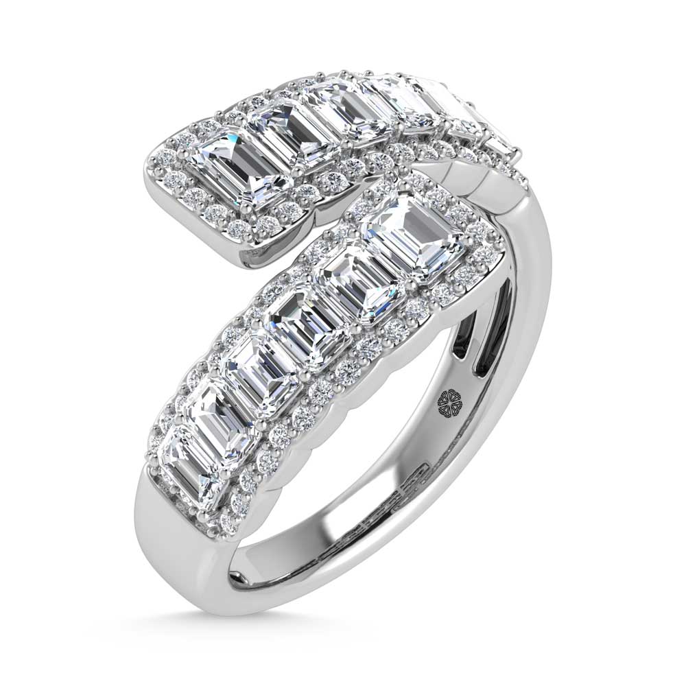 14K White Gold Diamond 1 7/8 Ct.Tw. Bypass Ring