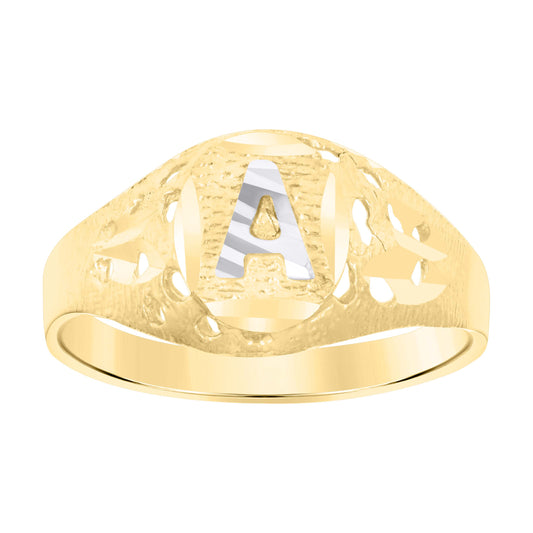 10Kt Gold Initial "A" Letter Ring
