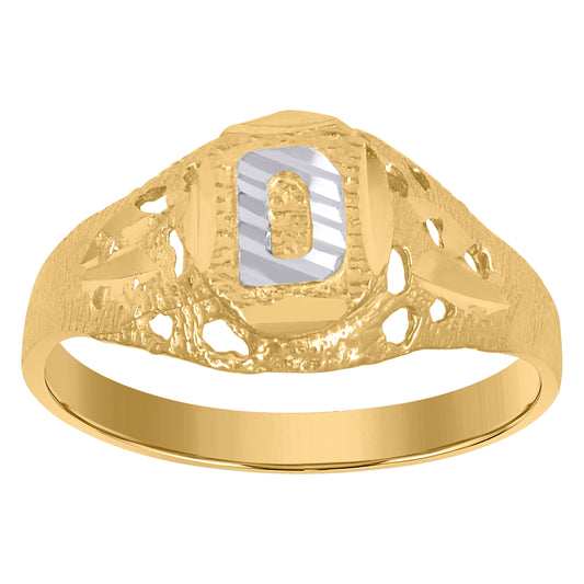10Kt Gold Initial "D" Letter Ring