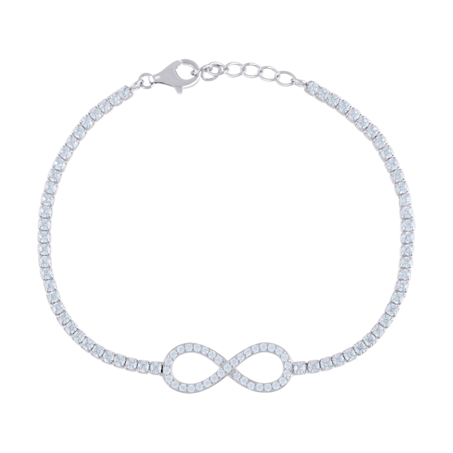925 Sterling Silver Cz Bracelet 7.5"
