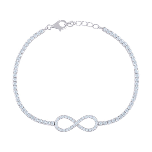 925 Sterling Silver Cz Bracelet 7.5"