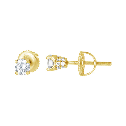 925 Sterling Silver 4mm Cz Earring