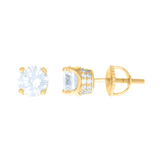 925 Sterling Silver 6mm Cz Earring