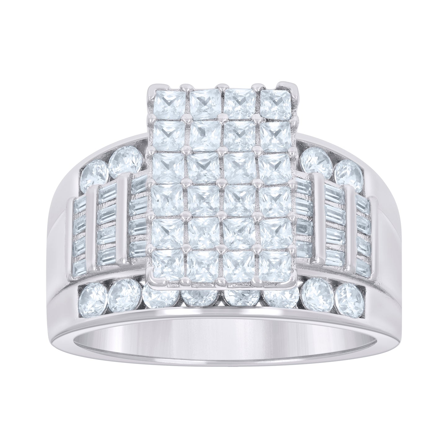 925 Sterling Silver Cinderella Cz Ring S6