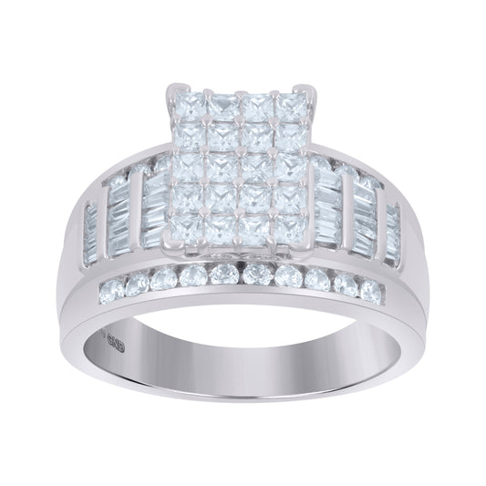 925 Sterling Silver Cz Ring S6