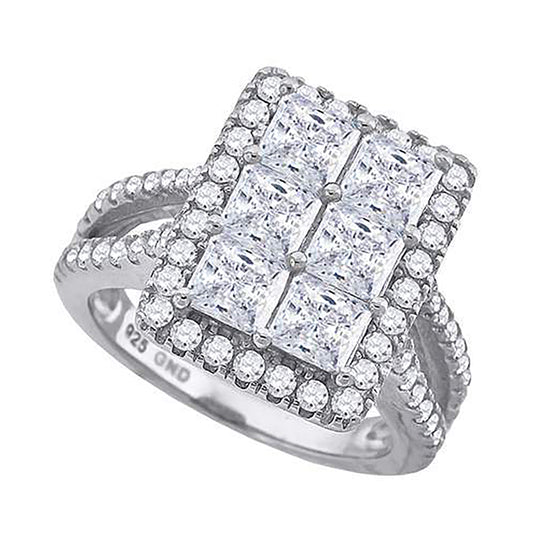 925 Sterling Silver Cz Ring S6