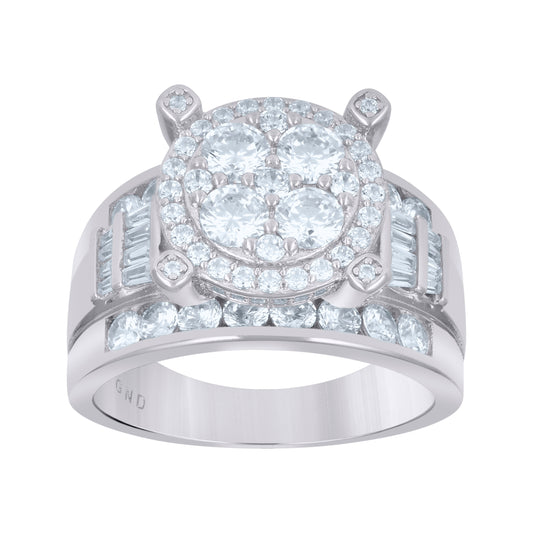 925 Sterling Silver Cz Ring S6