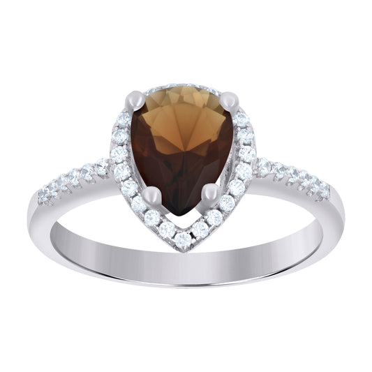 925 Sterling Silver Cz Ring S6