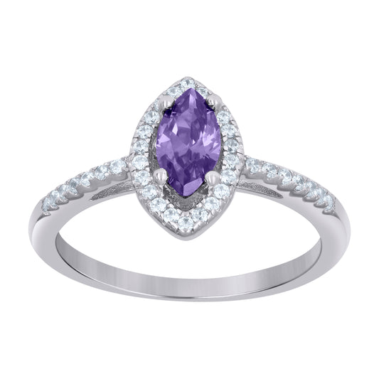925 Sterling Silver Cz Ring S6