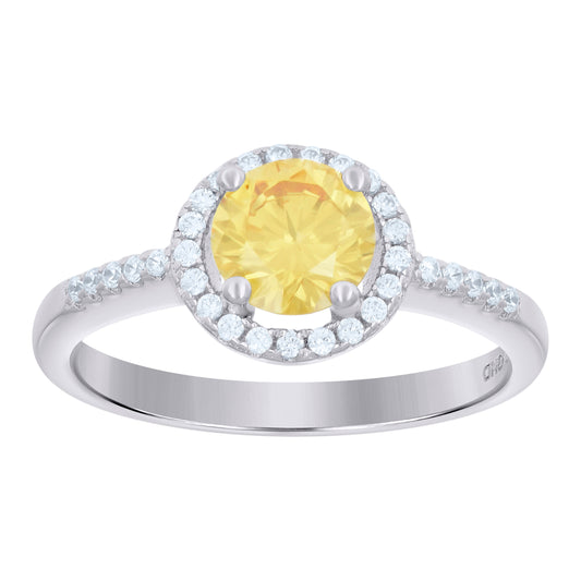 925 Sterling Silver Cz Ring S6
