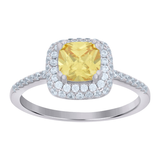 925 Sterling Silver Cz Ring S6