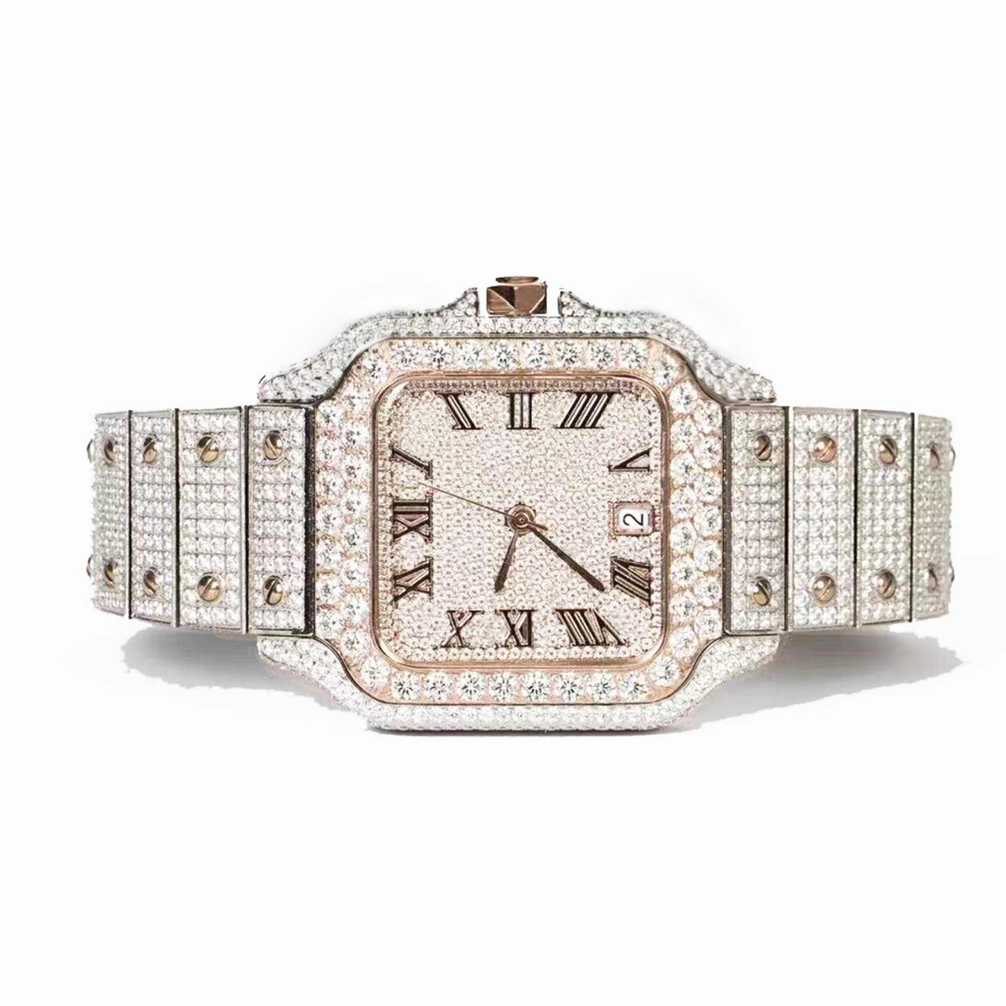 Men'S Stainless Steel Rose Two Tone Steel Automatic Watch