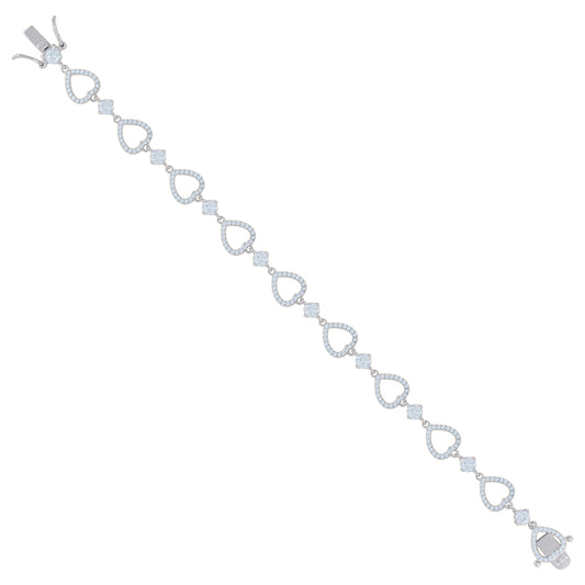 925 Sterling Silver Cz Bracelet