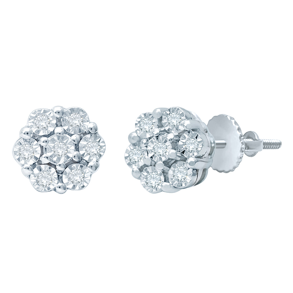 925 SS 0.09CT D-EARRING RDS