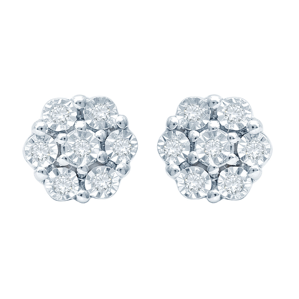 925 SS 0.09CT D-EARRING RDS