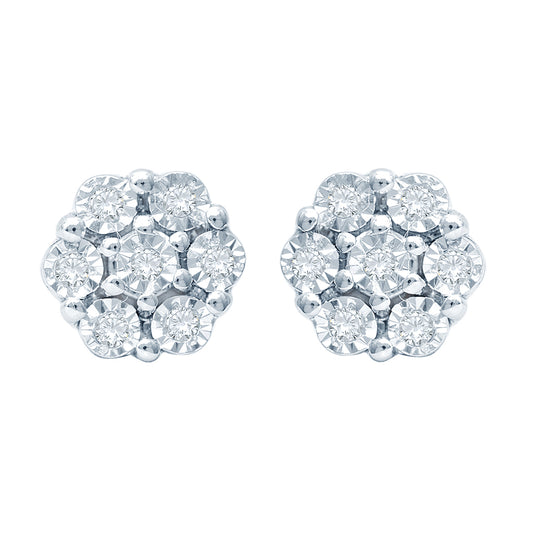 925 SS 0.09CT D-EARRING RDS