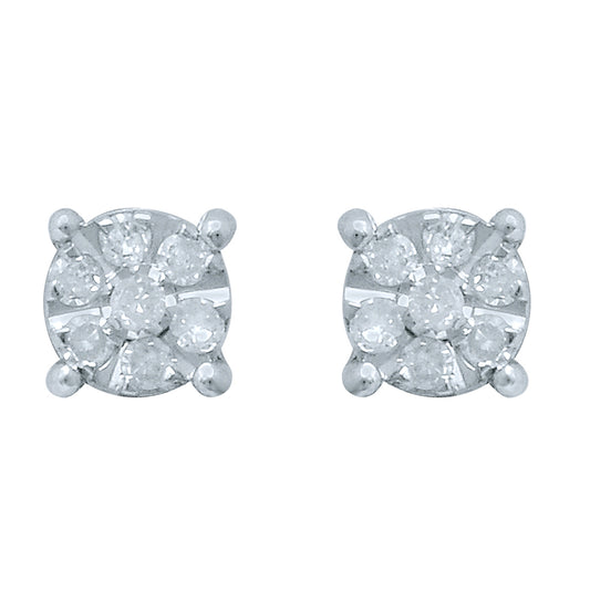 925 SS 0.10-0.11CT D-EARRING RDS