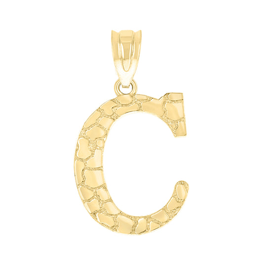 10Kt Gold Initial Letter Pendant "C"