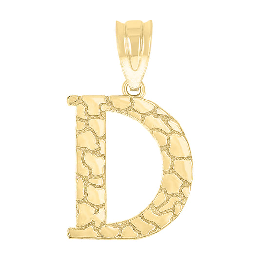 10Kt Gold Initial Letter Pendant "D"