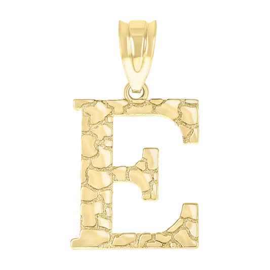 10Kt Gold Initial Letter Pendant "E"