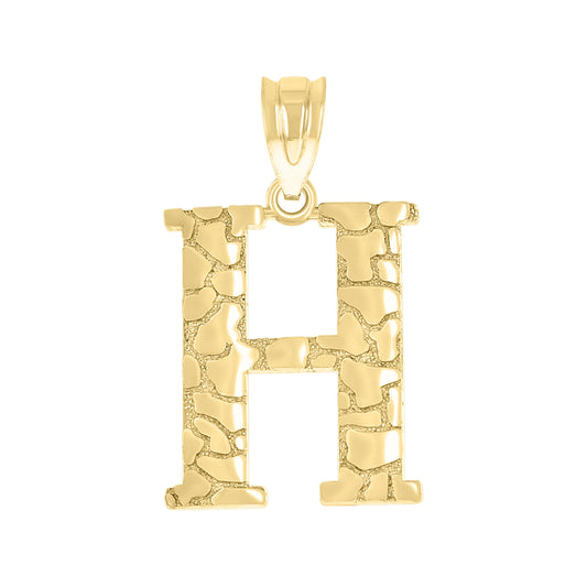10Kt Gold Initial Letter Pendant "H"