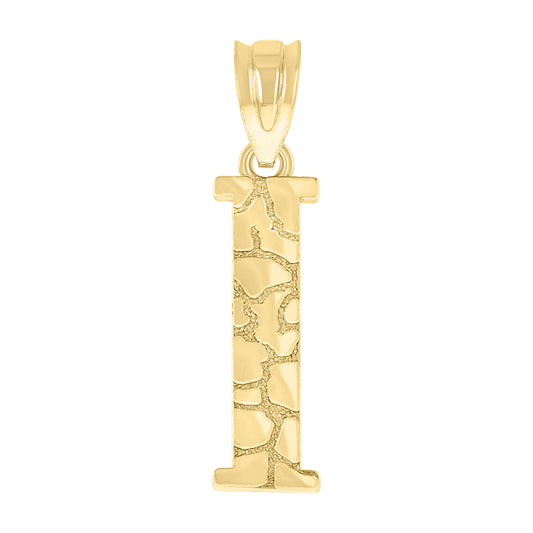 10Kt Gold Initial Letter Pendant "I"