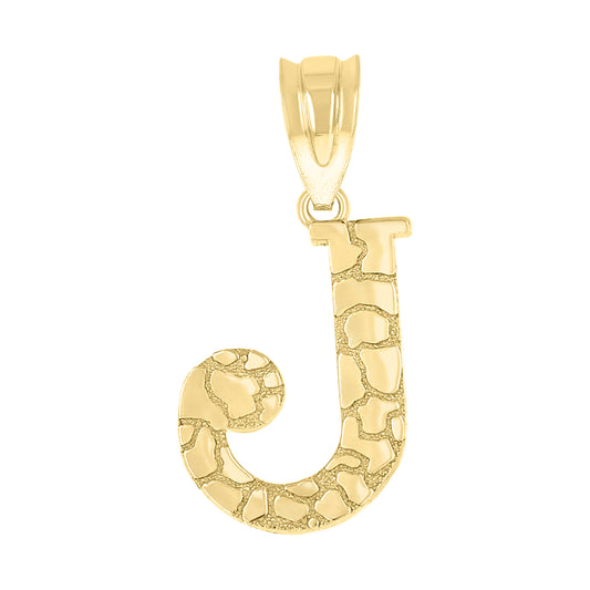 10Kt Gold Initial Letter Pendant "J"