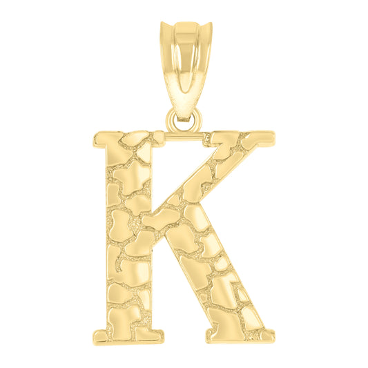 10Kt Gold Initial Letter Pendant "K"