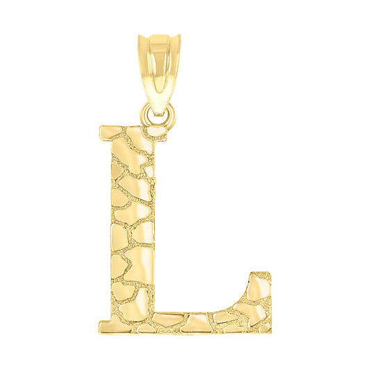 10Kt Gold Initial Letter Pendant "L"