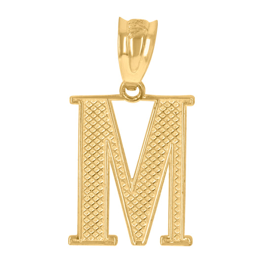 10Kt Gold Initial Letter Pendant "M"