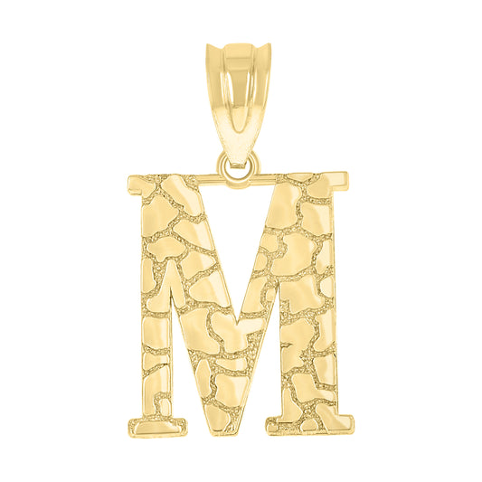 10Kt Gold Initial Letter Pendant "M"