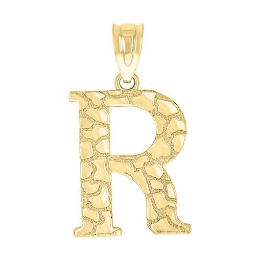10Kt Gold Initial Letter Pendant "R"