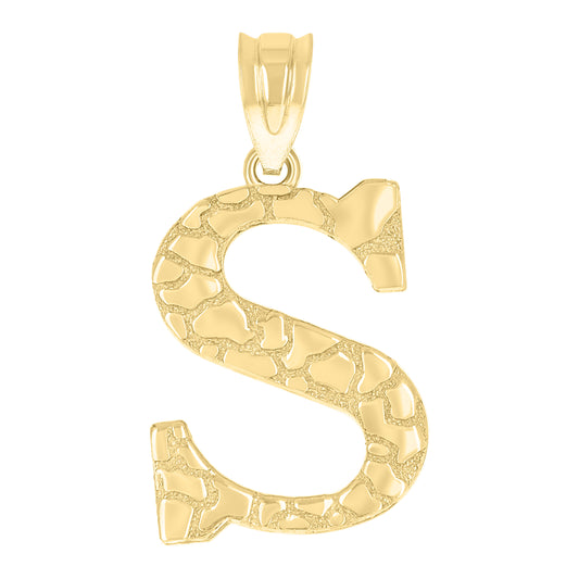 10Kt Gold Initial Letter Pendant "S"